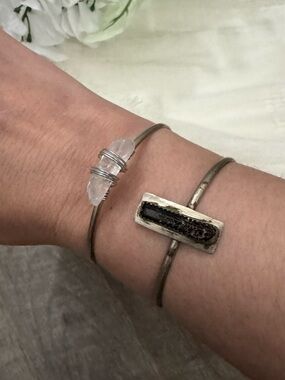 Two Handmade Boho Witchy Quartz Bracelets